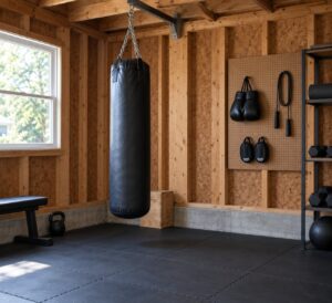 how to set up a home boxing gym in a garage