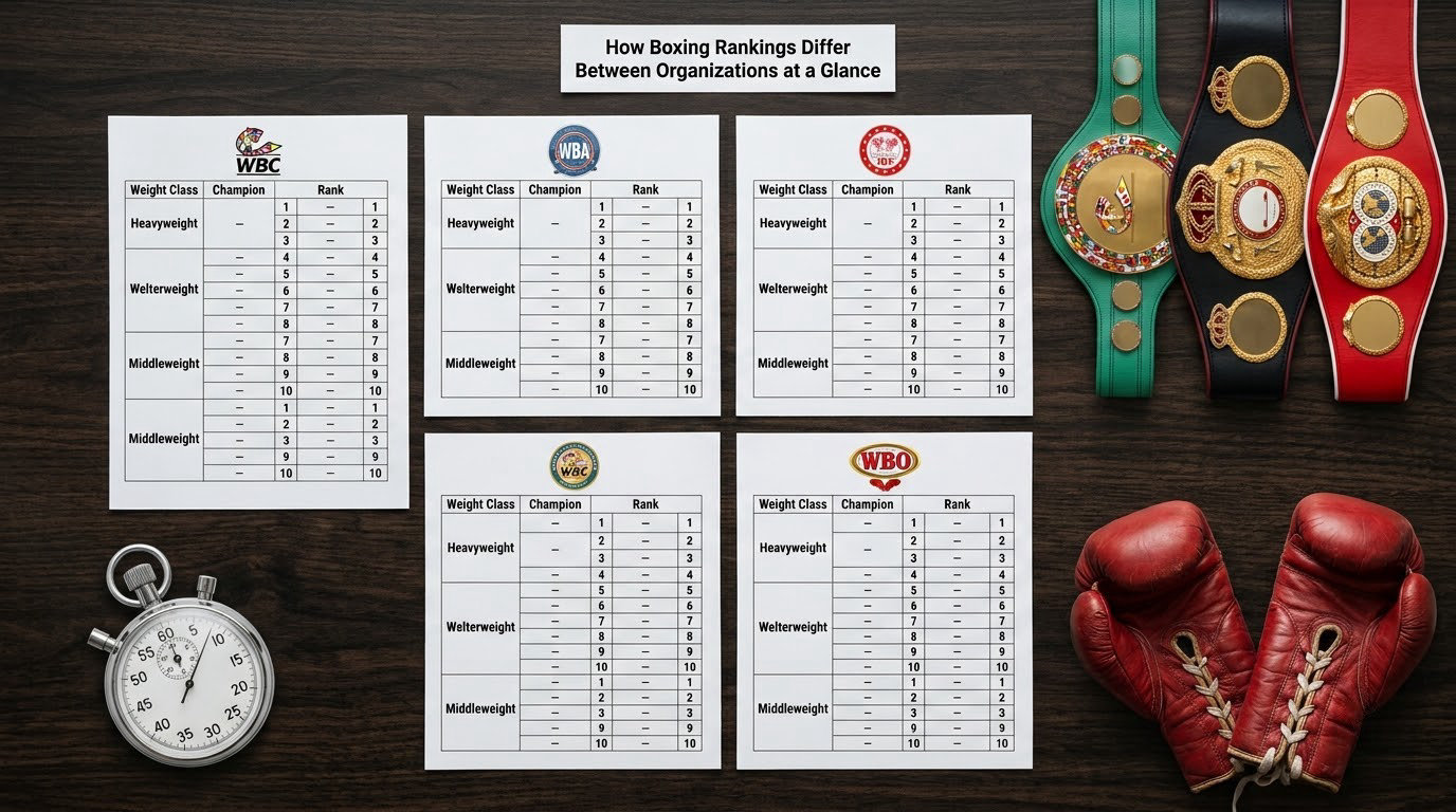 How Boxing Rankings Differ Between Organizations at a Glance